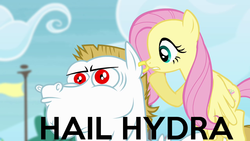 Size: 1280x720 | Tagged: safe, bulk biceps, fluttershy, g4, hail hydra, less than five seconds in mspaint