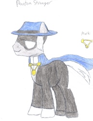 Size: 3060x3960 | Tagged: safe, artist:aridne, pony, cape, clothes, dc comics, high res, phantom stranger, ponified, solo, traditional art