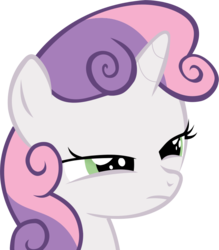 Size: 700x800 | Tagged: safe, artist:aemuhn, sweetie belle, g4, the show stoppers, .svg available, bust, female, portrait, simple background, solo, squint, transparent background, vector, vector trace