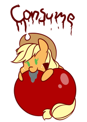 Size: 626x879 | Tagged: safe, artist:notenoughapples, applejack, g4, apple, drool, female, food, solo, that pony sure does love apples