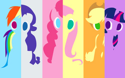 Size: 5333x3333 | Tagged: safe, artist:brandatello, applejack, fluttershy, pinkie pie, rainbow dash, rarity, twilight sparkle, g4, mane six, minimalist, what my cutie mark is telling me