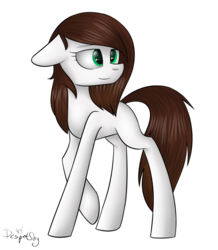 Size: 1024x1174 | Tagged: safe, artist:despotshy, oc, oc only, art trade, brown mane, green eyes, simple background, solo, transparent background