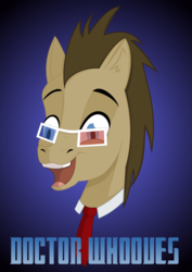Size: 1052x1488 | Tagged: safe, artist:eddie-shadows, doctor whooves, time turner, earth pony, pony, g4, 3d glasses, bust, male, portrait, solo, stallion