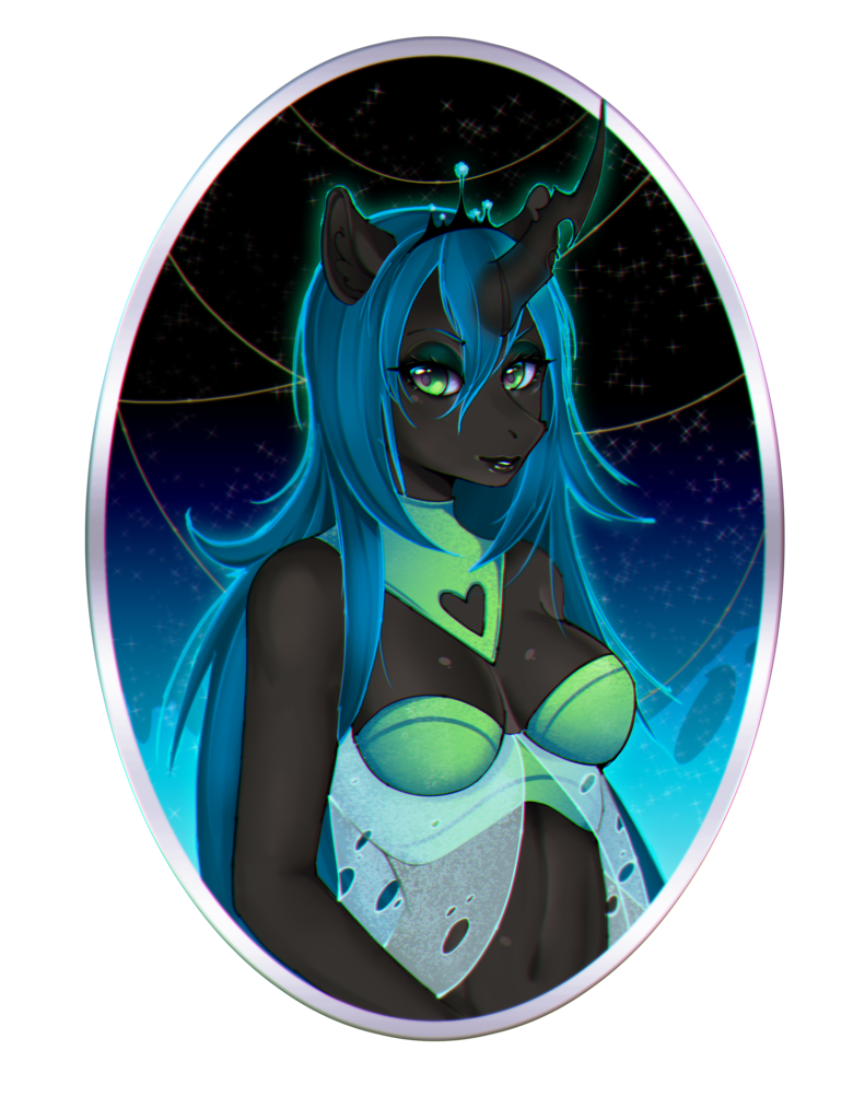 Suggestive Artist Slyblue Queen Chrysalis Anthro Breasts Busty Queen Chrysalis