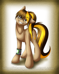 Size: 2400x3000 | Tagged: safe, artist:klarapl, oc, oc only, earth pony, pony, fallout equestria, digital art, high res, looking at you, pipbuck, solo