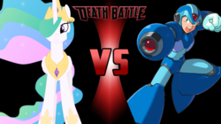 Size: 750x421 | Tagged: safe, derpibooru exclusive, princess celestia, g4, death battle, exploitable meme, megaman x, meme, vector