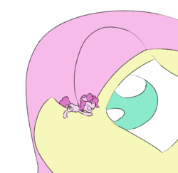 Size: 720x700 | Tagged: source needed, safe, artist:happy harvey, fluttershy, pinkie pie, g4, macro, micro, phone drawing, sleeping