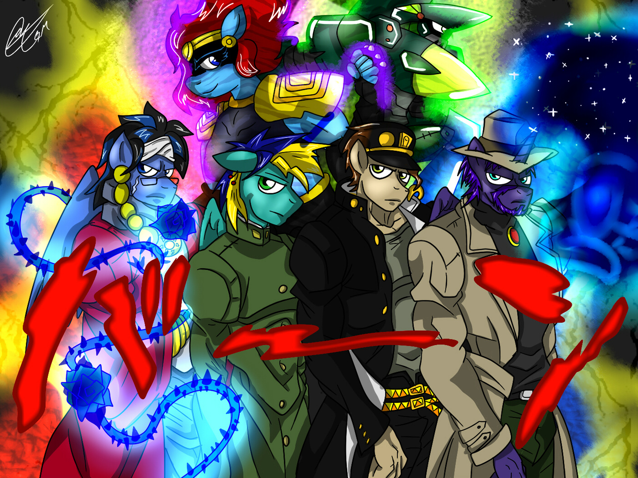 ...oc:cliff hanger, oc:illya leoniv, oc:thornquill, anthro, aura, battle au...