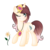 Size: 849x849 | Tagged: safe, artist:chelseaz123, oc, oc only, oc:cindy, original species, digital art, flower, lily (flower), one eye closed, raised hoof, simple background, solo, transparent background, wink