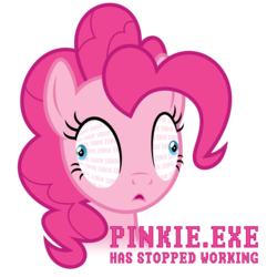 Size: 12500x12500 | Tagged: safe, artist:sirhcx, pinkie pie, earth pony, pony, g4, absurd resolution, derp, error, female, mare, shirt design, simple background, solo, transparent background, vector