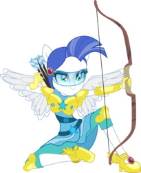Size: 3000x3650 | Tagged: safe, artist:theshadowstone, equestria girls, g4, my little pony equestria girls: friendship games, archery, arrow, bow (weapon), bow and arrow, female, high res, ponied up, royal guard, simple background, transparent background, vector, weapon