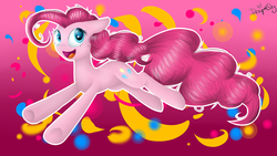 Size: 1024x576 | Tagged: safe, artist:despotshy, pinkie pie, g4, female, happy, smiling, solo