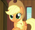 Size: 397x342 | Tagged: safe, screencap, applejack, earth pony, pony, applejack's "day" off, g4, applejack's hat, cowboy hat, cute, female, hat, jackabetes, mare, raised hoof, solo