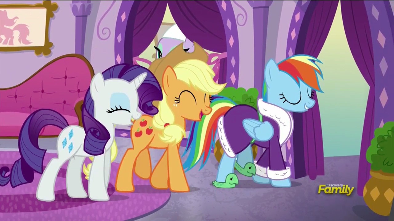 1164850 Safe Screencap Applejack Rainbow Dash Rarity Applejacks Day Off G4 My 2364