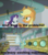 Size: 1058x1200 | Tagged: safe, screencap, aloe, applejack, birch bucket, rarity, earth pony, pony, unicorn, applejack's "day" off, g4, season 6, caption, female, horn, hotel mario, male, mare, stallion, washing machine