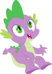 Size: 2529x3554 | Tagged: safe, artist:porygon2z, spike, dragon, g4, power ponies (episode), fangs, high res, male, open mouth, simple background, sitting, smiling, solo, transparent background, vector