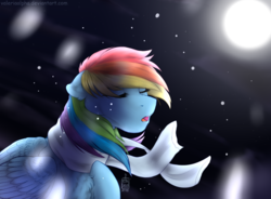 Size: 2825x2084 | Tagged: safe, artist:valeriaalpha, rainbow dash, pony, g4, clothes, female, high res, scarf, solo