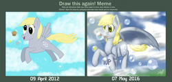 Size: 1568x744 | Tagged: safe, artist:rtg2100, derpy hooves, pegasus, pony, g4, draw this again, female, mare