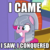 Size: 600x600 | Tagged: safe, edit, edited screencap, screencap, g4, the one where pinkie pie knows, bait and switch, caption, cropped, helmet, i came, image macro, julius caesar, meme, paraprosdokian, quote, solo, veni vidi vici