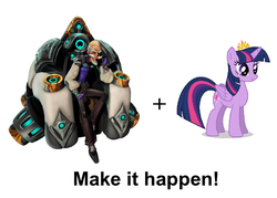 Size: 859x616 | Tagged: safe, twilight sparkle, alicorn, pony, g4, battle throne, battleborn, exploitable meme, kleese (battleborn), make it happen, meme, twilight sparkle (alicorn), youtube link