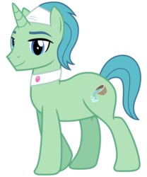 Size: 2500x3000 | Tagged: safe, artist:cheezedoodle96, birch bucket, pony, unicorn, applejack's "day" off, g4, .svg available, high res, inkscape, looking at you, male, simple background, solo, spa pony, spa worker, stallion, svg, transparent background, vector