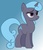 Size: 800x939 | Tagged: safe, oc, oc only, pony, unicorn, arch linux, blue, gradient background, linux, os pony, ponified, simple background, smiling, solo, vector