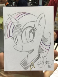 Size: 768x1024 | Tagged: safe, artist:andypriceart, twilight sparkle, g4, crossover, star trek, traditional art