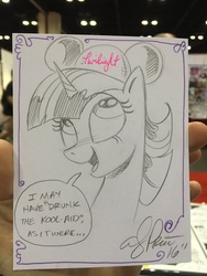 Size: 1024x1365 | Tagged: safe, artist:andypriceart, twilight sparkle, g4, disney, kool-aid, mickey hat, traditional art