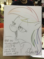 Size: 768x1024 | Tagged: safe, artist:andypriceart, rainbow dash, g4, female, narcissism, solo, traditional art