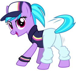 Size: 3000x2800 | Tagged: safe, artist:cheezedoodle96, azure velour, earth pony, pony, g4, the saddle row review, .svg available, baseball cap, clothes, dancing, female, hat, high res, inkscape, looking at you, mare, motion lines, pants, simple background, solo, svg, tail twirl, transparent background, twerking, vector, vest