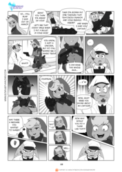 Size: 1024x1448 | Tagged: safe, artist:pia-sama, applejack, earth pony, anthro, comic:rogue diamond, g4, comic, dialogue, gun, imminent beatdown, imminent death, monochrome, now you fucked up, spit, spit on face, this will end in tears and/or death, weapon