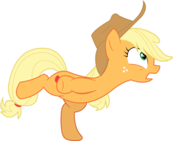 Size: 3690x2996 | Tagged: safe, artist:digiral, applejack, earth pony, pony, applejack's "day" off, g4, bipedal, chicken dance, chickenjack, female, freckles, high res, mare, silly, silly pony, simple background, solo, transparent background, vector, who's a silly pony