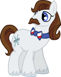 Size: 545x680 | Tagged: safe, artist:starryoak, barber groomsby, earth pony, pony, bowtie, male, moustache, simple background, solo, stallion, transparent background