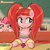 Size: 750x750 | Tagged: safe, artist:lumineko, pacific glow, pinkie pie, pony, g4, my little pony: friendship is magic, the saddle row review, :>, :i, candy, cute, female, food, glowstick, leg warmers, looking at you, looking away, mare, necklace, open mouth, pacifier, patreon, patreon logo, pinkie clone, puffy cheeks, skittles, smiling, starry eyes, wingding eyes