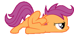 Size: 759x377 | Tagged: safe, artist:crunchnugget, scootaloo, pegasus, pony, g4, animated, blank flank, blinking, female, filly, foal, gif, scootie belle, side view, simple background, solo, transparent background