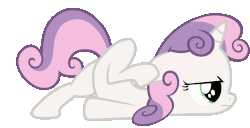 Size: 2445x1250 | Tagged: safe, artist:crunchnugget, sweetie belle, pony, unicorn, g4, animated, female, scootie belle, simple background, solo, transparent background