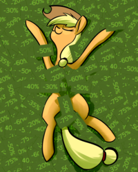 Size: 1024x1280 | Tagged: safe, artist:underpable, applejack, applejack's "day" off, g4, american beauty, female, pun, sale, solo, steam, steam (software), steam sale, visual pun