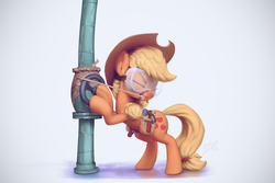 Size: 1920x1280 | Tagged: safe, artist:assasinmonkey, applejack, earth pony, pony, applejack's "day" off, g4, season 6, bipedal, cowboy hat, eyes closed, female, goggles, hammer, hat, mare, mouth hold, painting, pipe (plumbing), repairing, safety goggles, solo, steam, stetson, tape, toolbelt, tools
