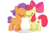 Size: 7087x4724 | Tagged: safe, artist:splender-fire, apple bloom, tender taps, earth pony, pony, g4, absurd resolution, cutie mark, duo, eyes closed, female, filly, foal, kiss on the lips, kissing, male, ship:tenderbloom, shipping, simple background, straight, the cmc's cutie marks, transparent background