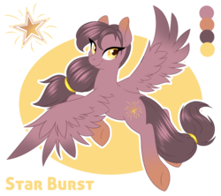 Size: 1071x950 | Tagged: safe, artist:silkensaddle, oc, oc only, oc:star burst, pegasus, pony, female, looking at you, reference sheet, solo, spread wings