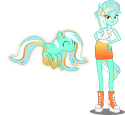 Size: 2988x2752 | Tagged: safe, artist:xebck, lyra heartstrings, human, equestria girls, g4, my little pony equestria girls: rainbow rocks, converse, gradient clothes, gradient hooves, high res, human ponidox, multicolored hair, ponied up, rainbow hair, rainbow power, rainbow power-ified, rainbow tail, self ponidox, simple background, transparent background, vector