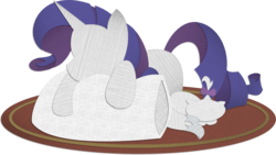 Size: 1450x815 | Tagged: safe, artist:saw-buck, opalescence, rarity, g4, female, minimalist, pillow, solo