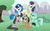 Size: 1280x800 | Tagged: safe, artist:brandatello, artist:hombre0, bon bon, derpy hooves, dj pon-3, doctor whooves, lyra heartstrings, octavia melody, sweetie drops, time turner, vinyl scratch, pegasus, pony, g4, background six, female, male, mane six opening poses, mare, missing accessory, stallion