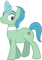 Size: 3277x4651 | Tagged: safe, artist:outlawquadrant, birch bucket, pony, unicorn, applejack's "day" off, g4, high res, horn, magic, male, simple background, solo, spa worker, stallion, transparent background, vector