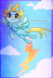 Size: 735x1088 | Tagged: safe, artist:kitchiki, lightning dust, g4, belly button, female, flying, solo