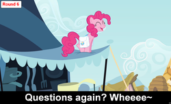 Size: 1600x973 | Tagged: safe, screencap, pinkie pie, comic:celestia's servant interview, g4, caption, cs captions, female, interview, solo