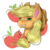 Size: 2160x2160 | Tagged: safe, artist:crazyaniknowit, applejack, g4, bust, female, grin, high res, lacrimal caruncle, portrait, sidemouth, solo, straw