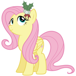 Size: 10000x10000 | Tagged: safe, artist:mpnoir, fluttershy, a hearth's warming tail, g4, .svg available, absurd resolution, cute, female, holly, mistleholly, request, shyabetes, simple background, solo, transparent background, vector