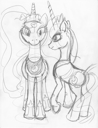 Size: 900x1170 | Tagged: safe, artist:ciaran, derpibooru exclusive, princess luna, g4, monochrome, simple background, sketch