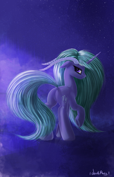 Size: 1271x1959 | Tagged: safe, artist:1deathpony1, pony, butt, capricorn, looking back, plot, ponyscopes, raised hoof, solo, stars, zodiac